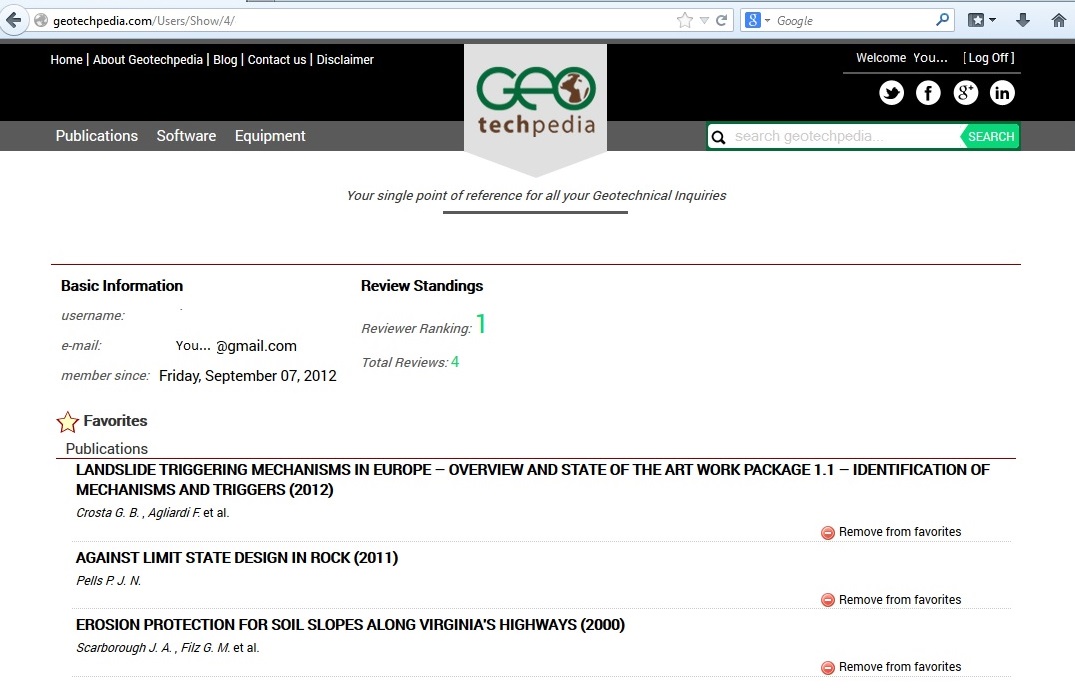 Geotechpedia registered users page